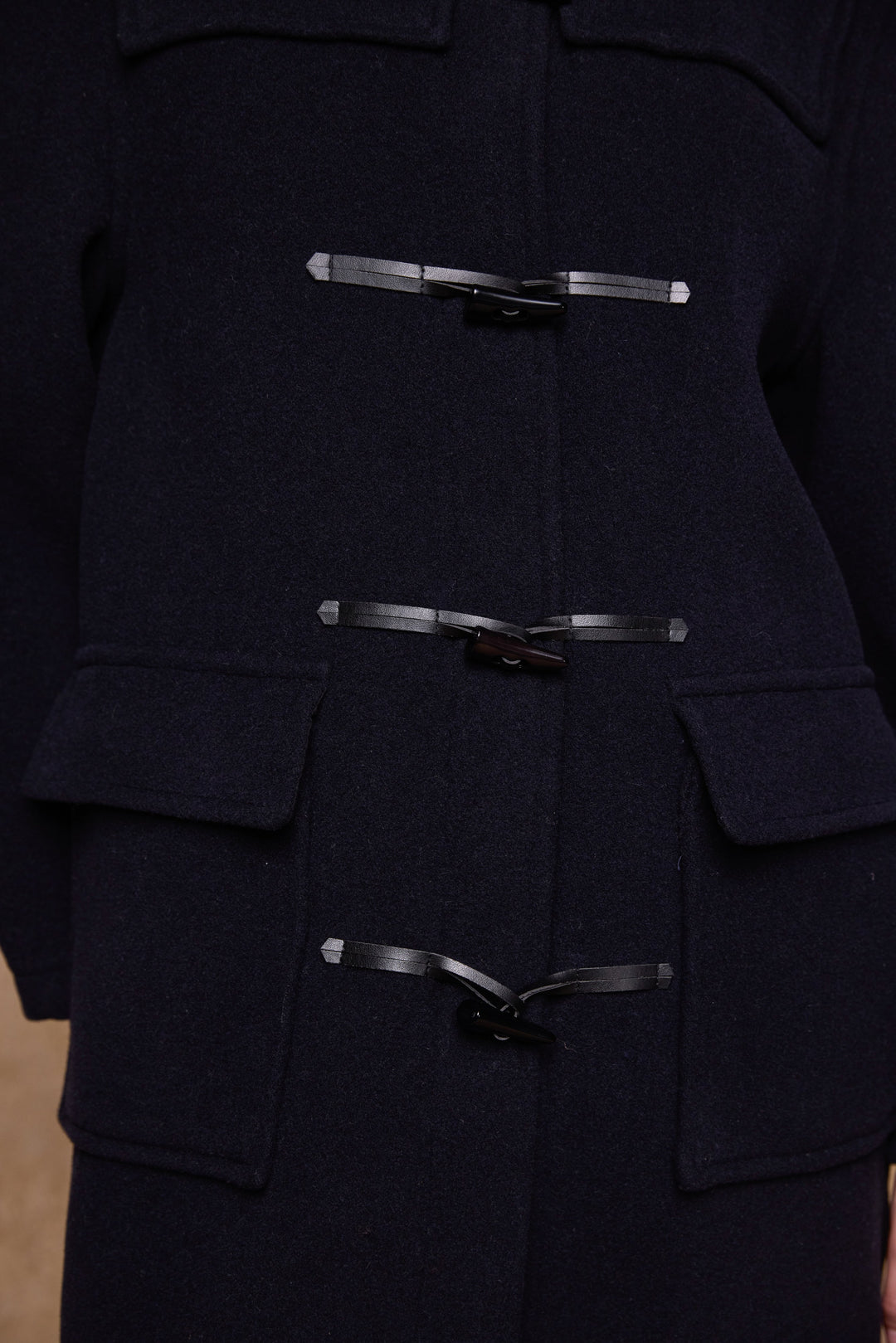 Alex Wool Duffle Coat - Navy