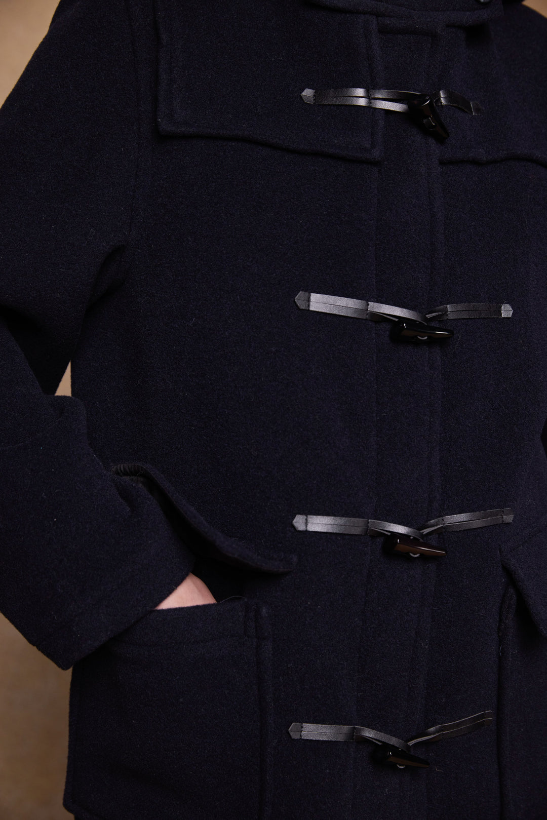 Alex Wool Duffle Coat - Navy