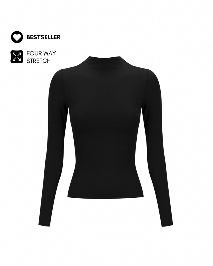 Laura Mock Neck in Black