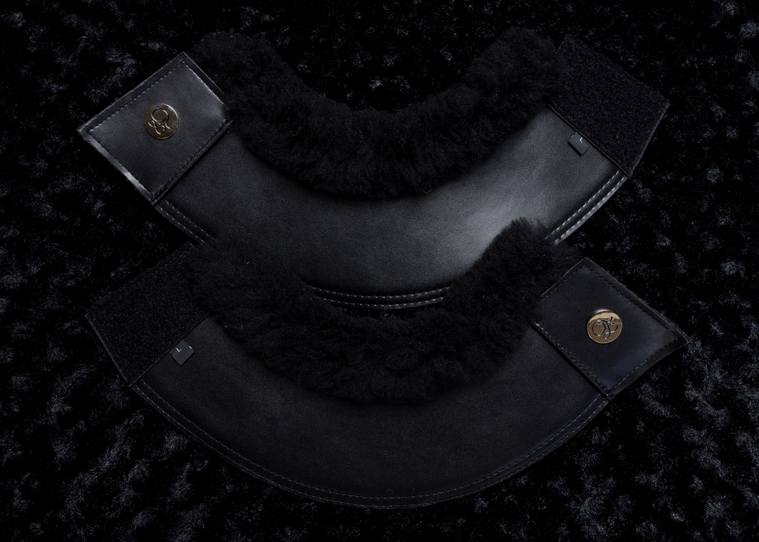 Black Merino Fleece/Leather Bell Boots