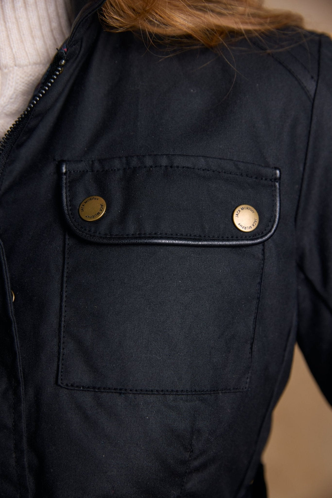 Jack Murphy Ireland - Cara Utility Wax Jacket - Black - Wax