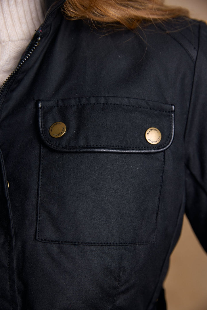 Jack Murphy Ireland - Cara Utility Wax Jacket - Black - Wax