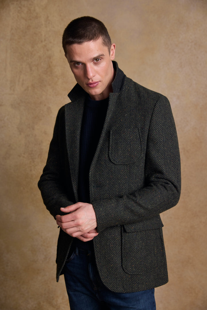 Cian Tweed Blazer - Donegal Pine Herringbone