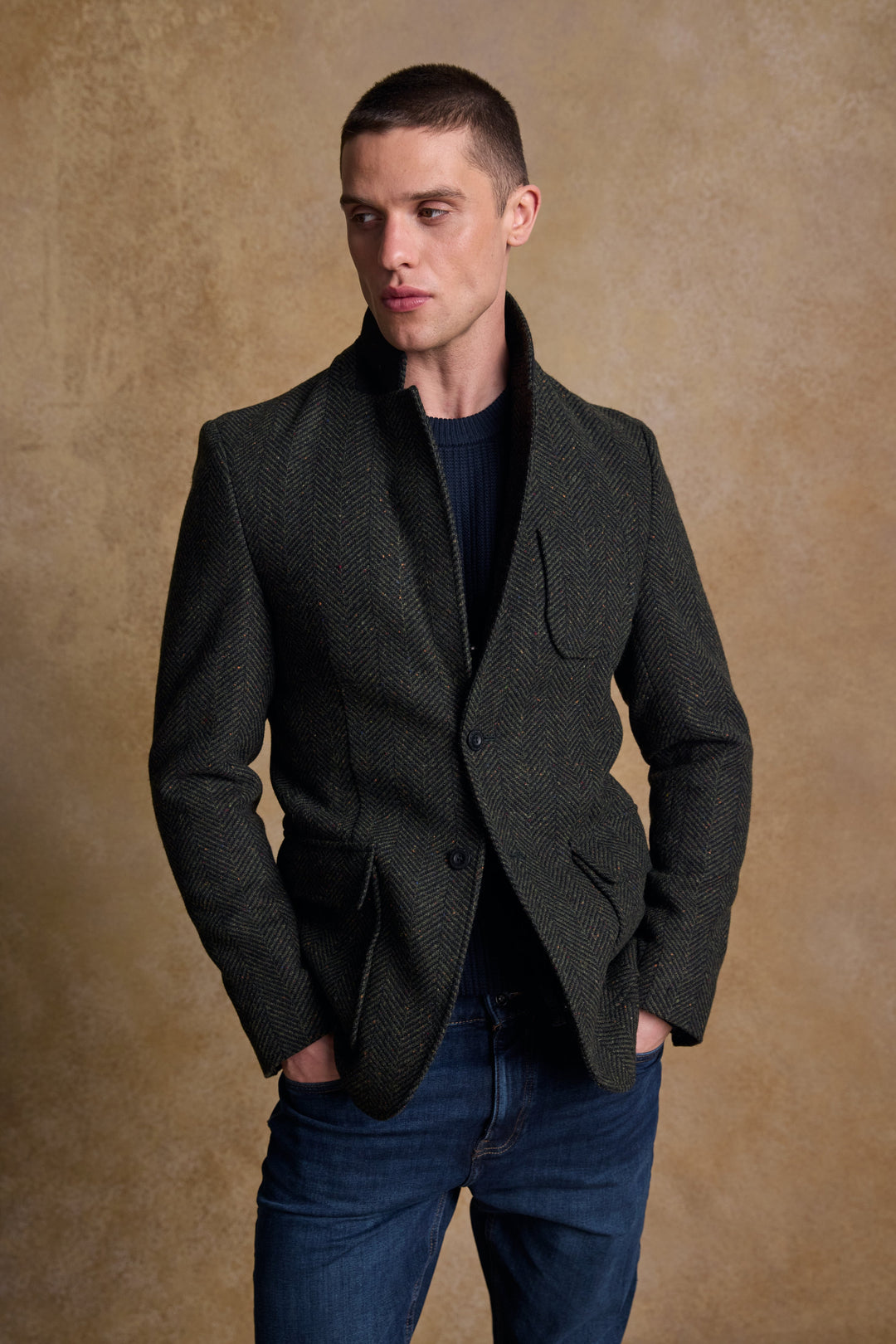 Cian Tweed Blazer - Donegal Pine Herringbone