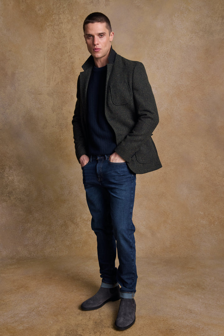 Cian Tweed Blazer - Donegal Pine Herringbone