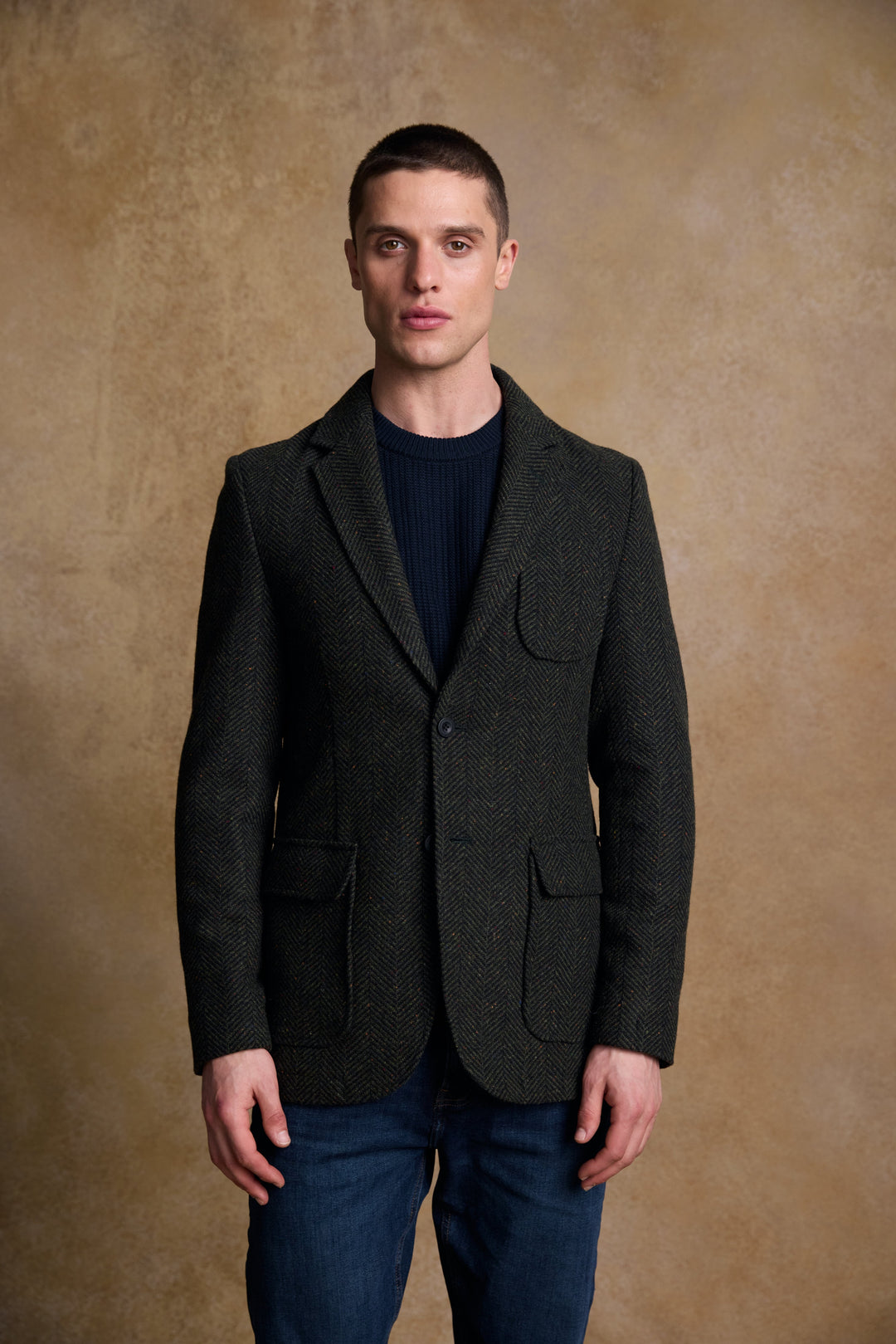 Cian Tweed Blazer - Donegal Pine Herringbone