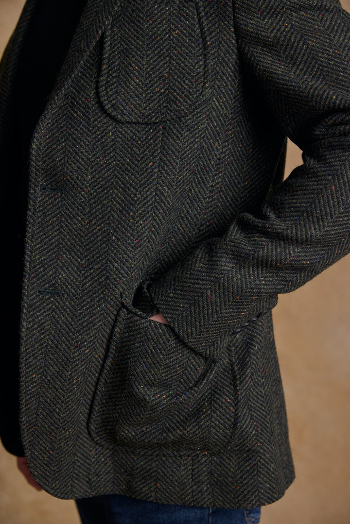 Cian Tweed Blazer - Donegal Pine Herringbone
