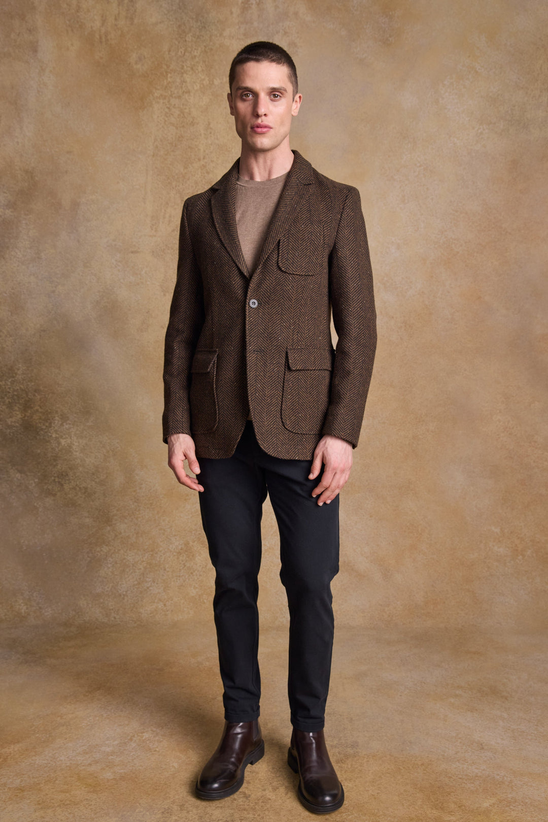 Cian Tweed Blazer - Donegal Walnut Herringbone