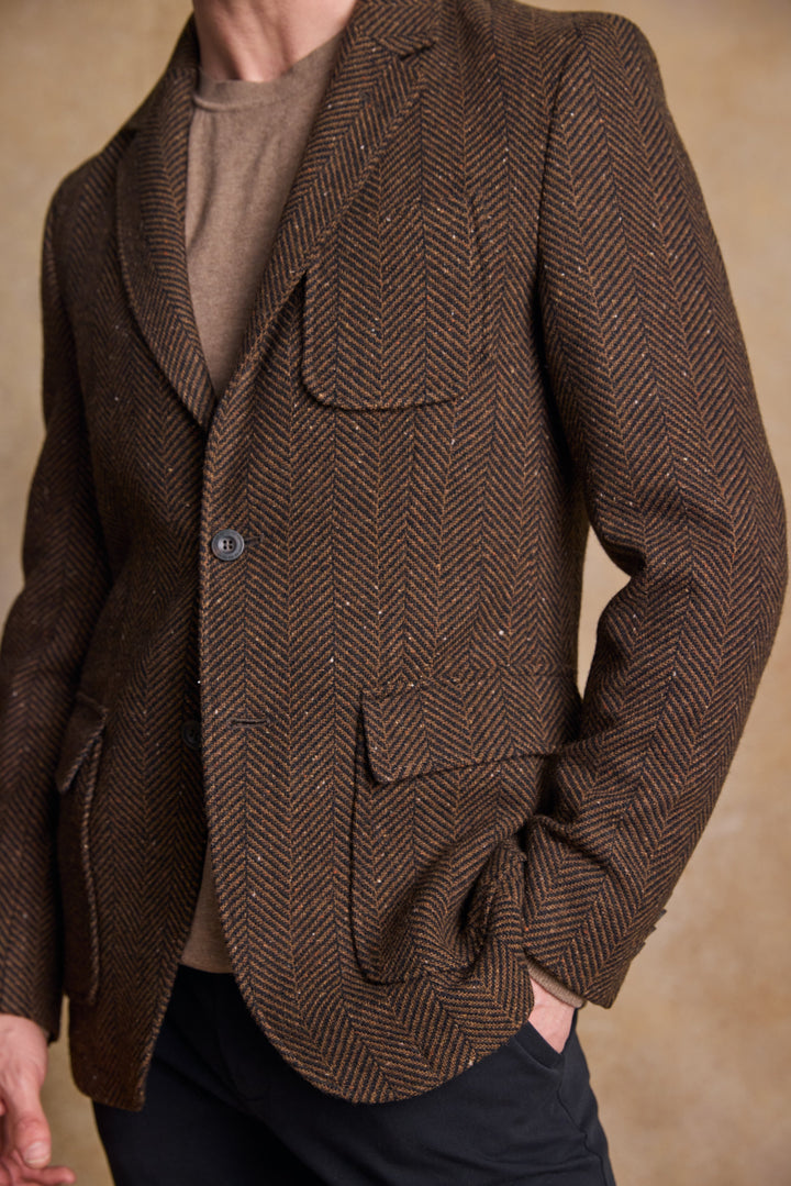 Cian Tweed Blazer - Donegal Walnut Herringbone