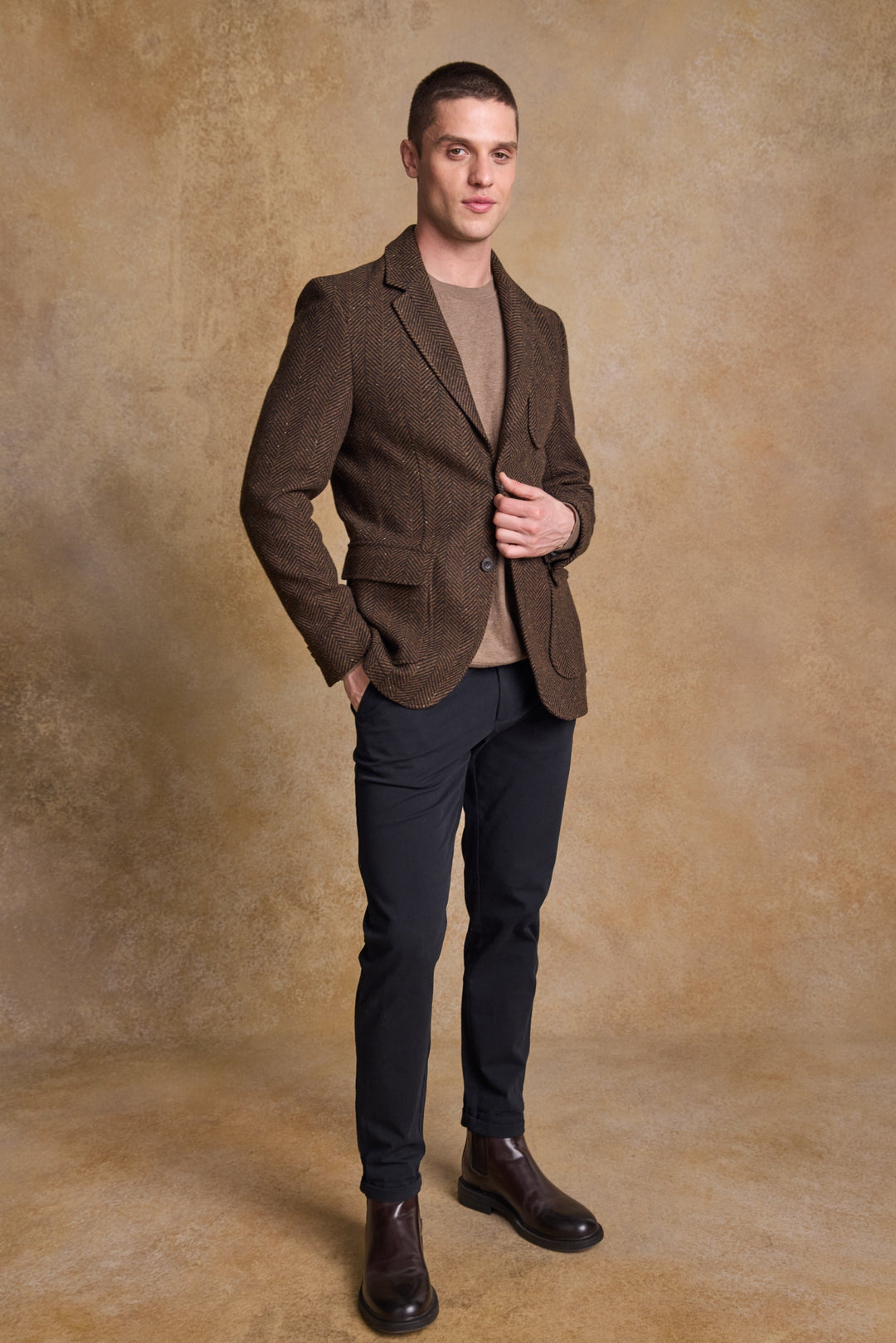 Cian Tweed Blazer - Donegal Walnut Herringbone