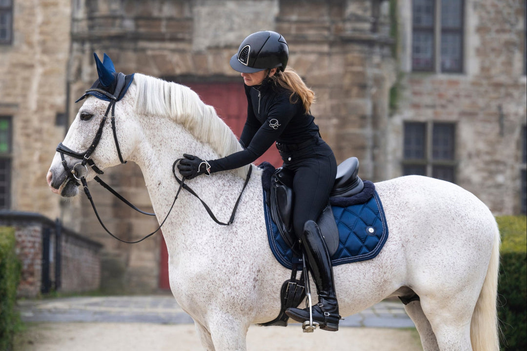 'The Prince' Navy Jewel Merino Top Fleece Saddle Pad