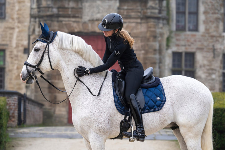 'The Prince' Navy Jewel Merino Top Fleece Saddle Pad