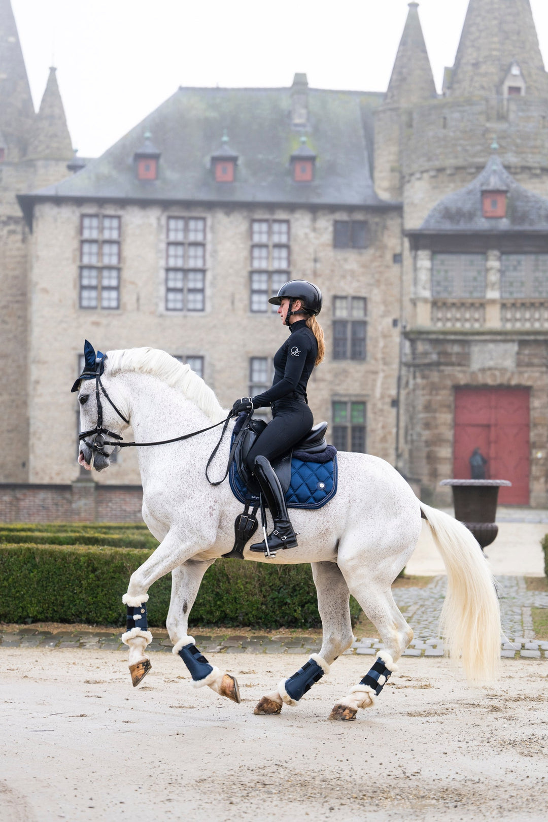 'The Prince' Navy Jewel Merino Top Fleece Saddle Pad