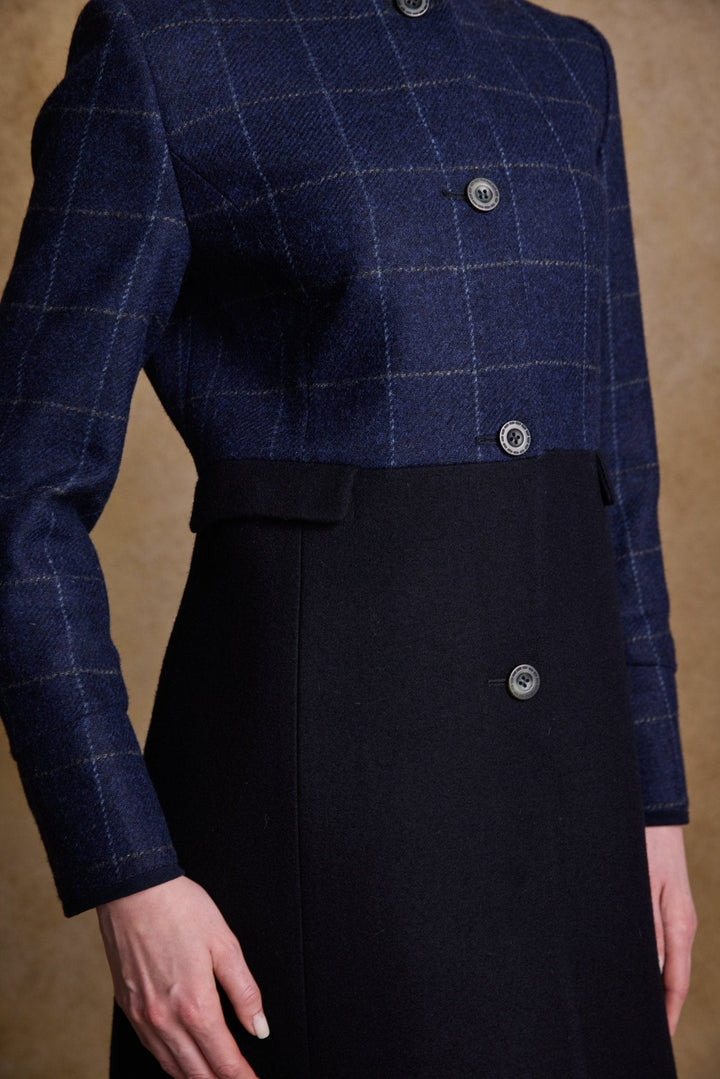 Jack Murphy Ireland - Eileen Tweed Coat - Navy Check & Melton - Tweed