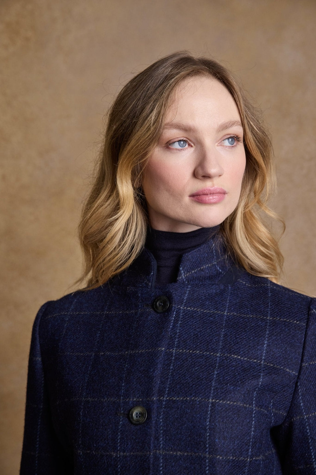 Jack Murphy Ireland - Eileen Tweed Coat - Navy Check & Melton - Tweed