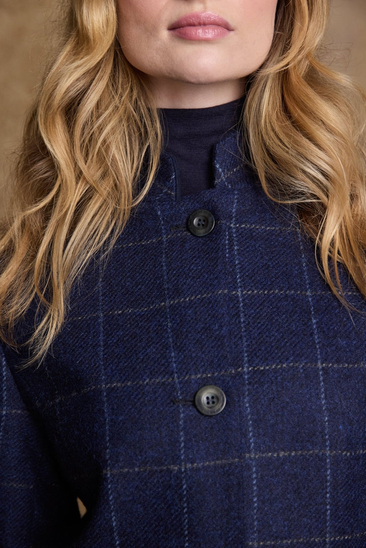 Jack Murphy Ireland - Eileen Tweed Coat - Navy Check & Melton - Tweed