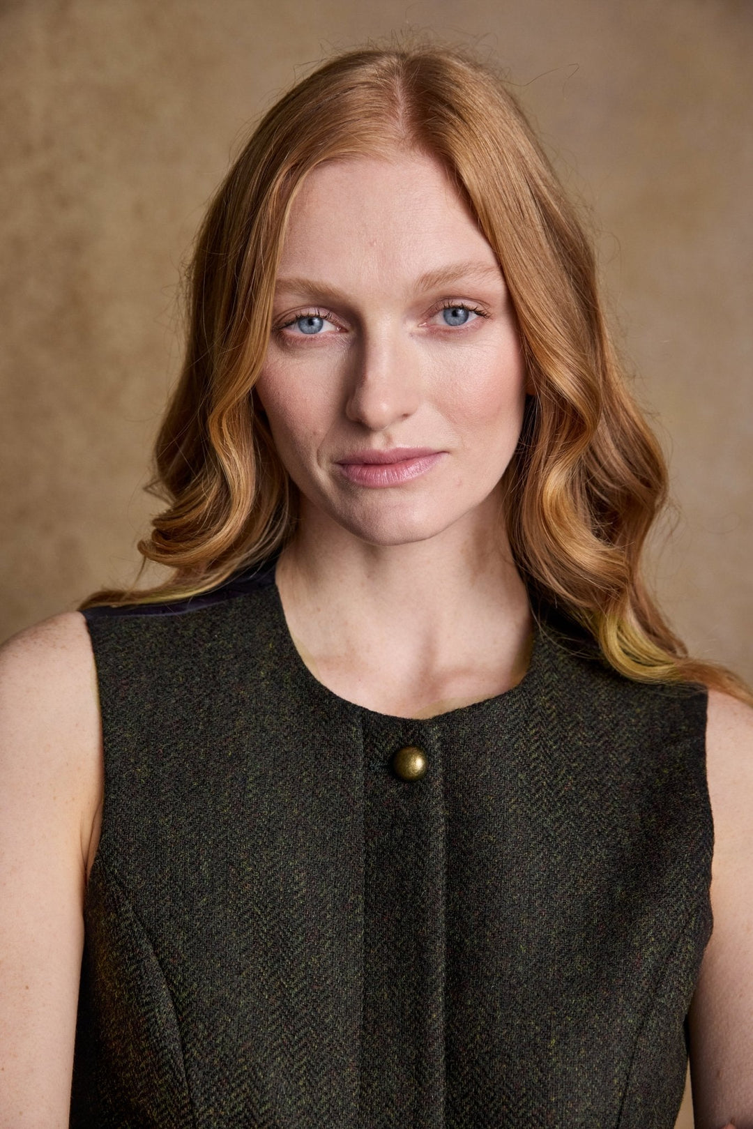 Jack Murphy Ireland - Eva Tweed Waistcoat - Deep Green Herringbone - Tweed