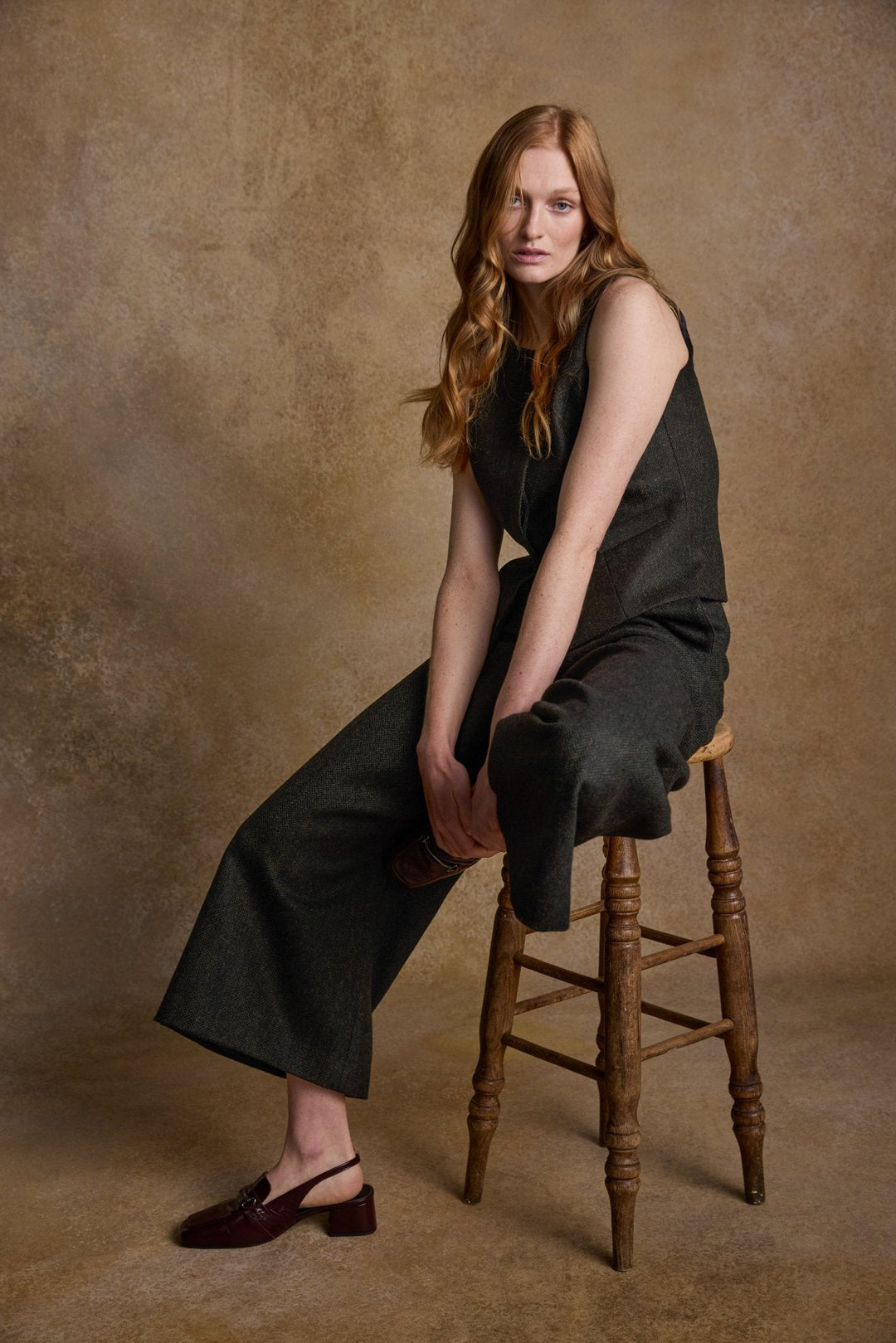 Jack Murphy Ireland - Eva Tweed Waistcoat - Deep Green Herringbone - Tweed