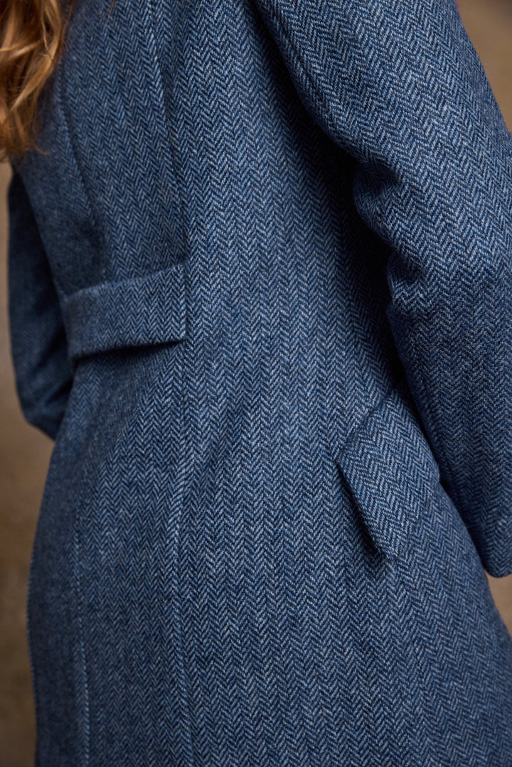 Jack Murphy Ireland - Fran Tweed Coat - Light Blue Herringbone - Tweed