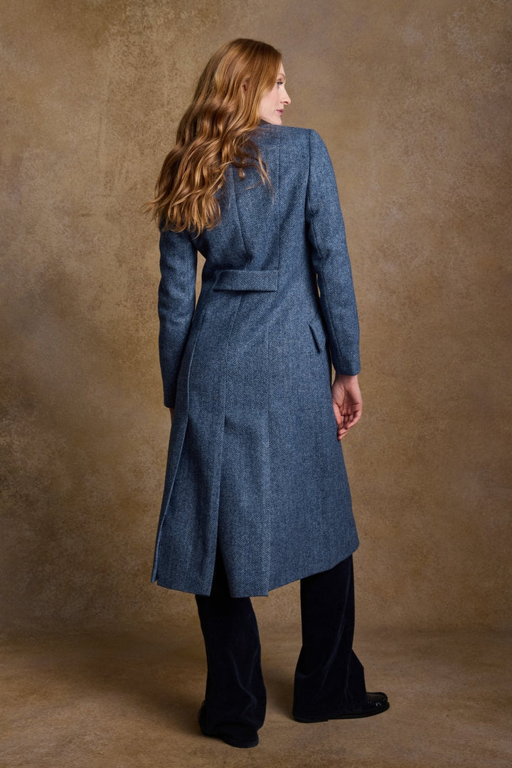 Jack Murphy Ireland - Fran Tweed Coat - Light Blue Herringbone - Tweed