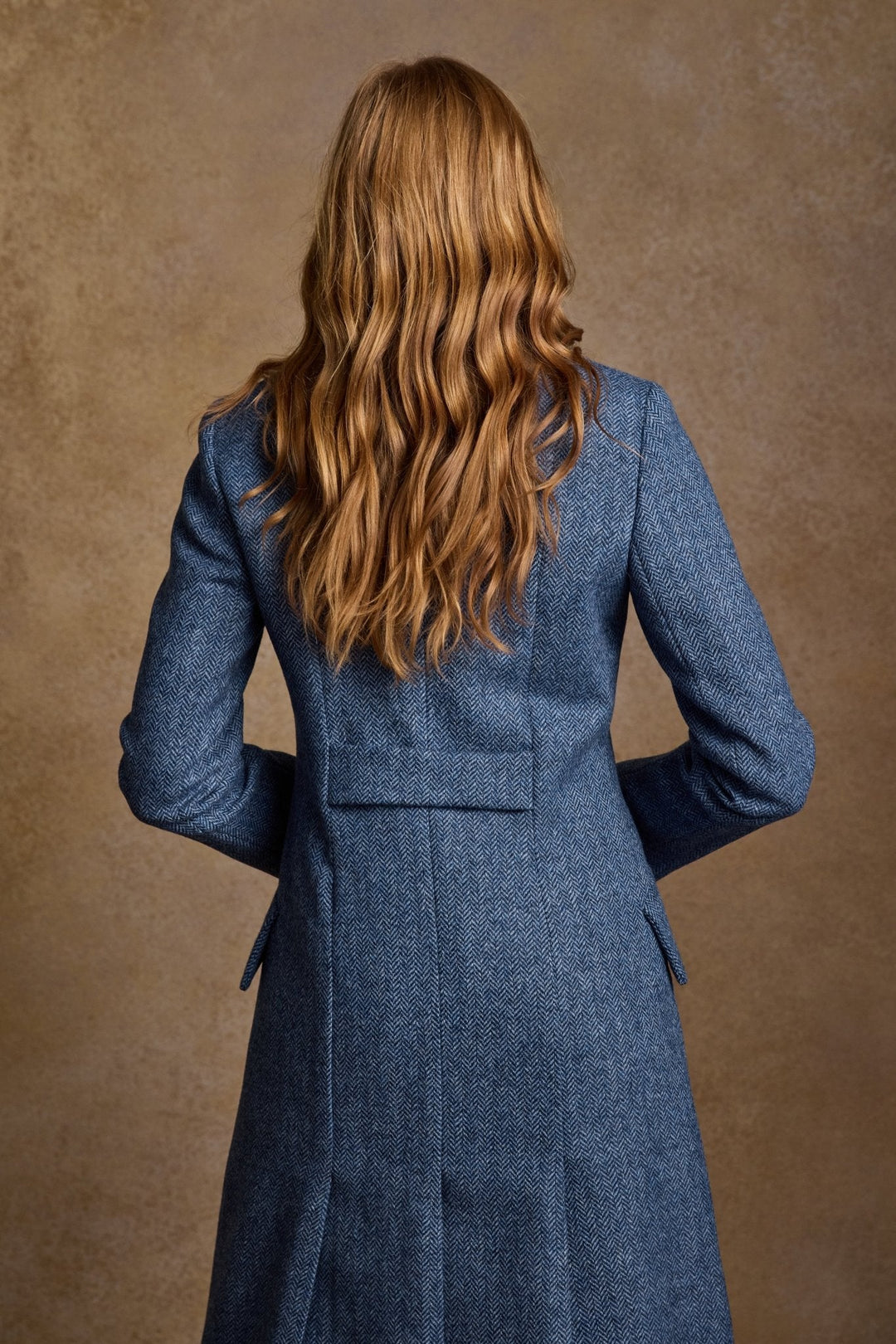 Jack Murphy Ireland - Fran Tweed Coat - Light Blue Herringbone - Tweed