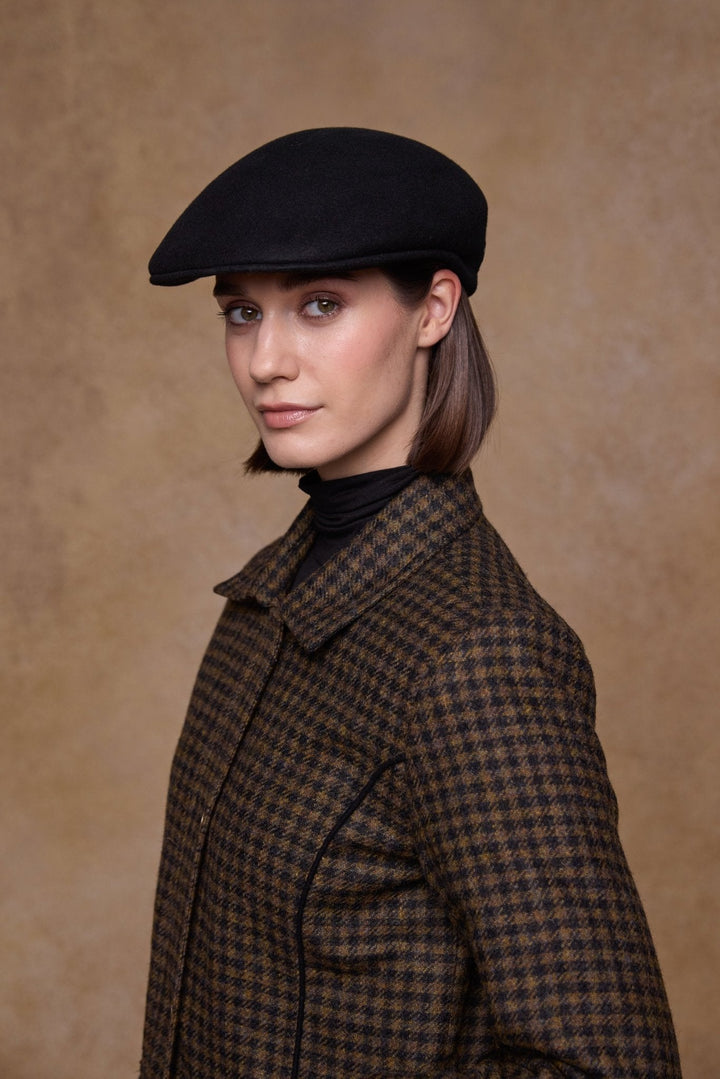 Jack Murphy Ireland - Galway Felt Flat Cap - Black - Hats