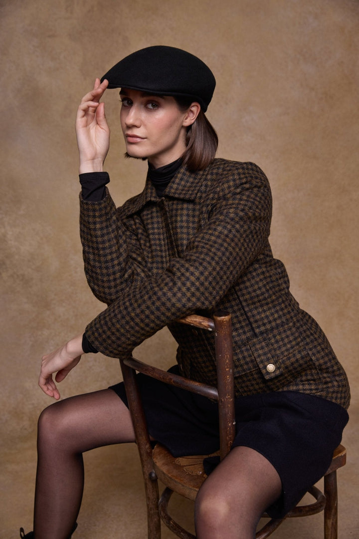 Jack Murphy Ireland - Galway Felt Flat Cap - Black - Hats