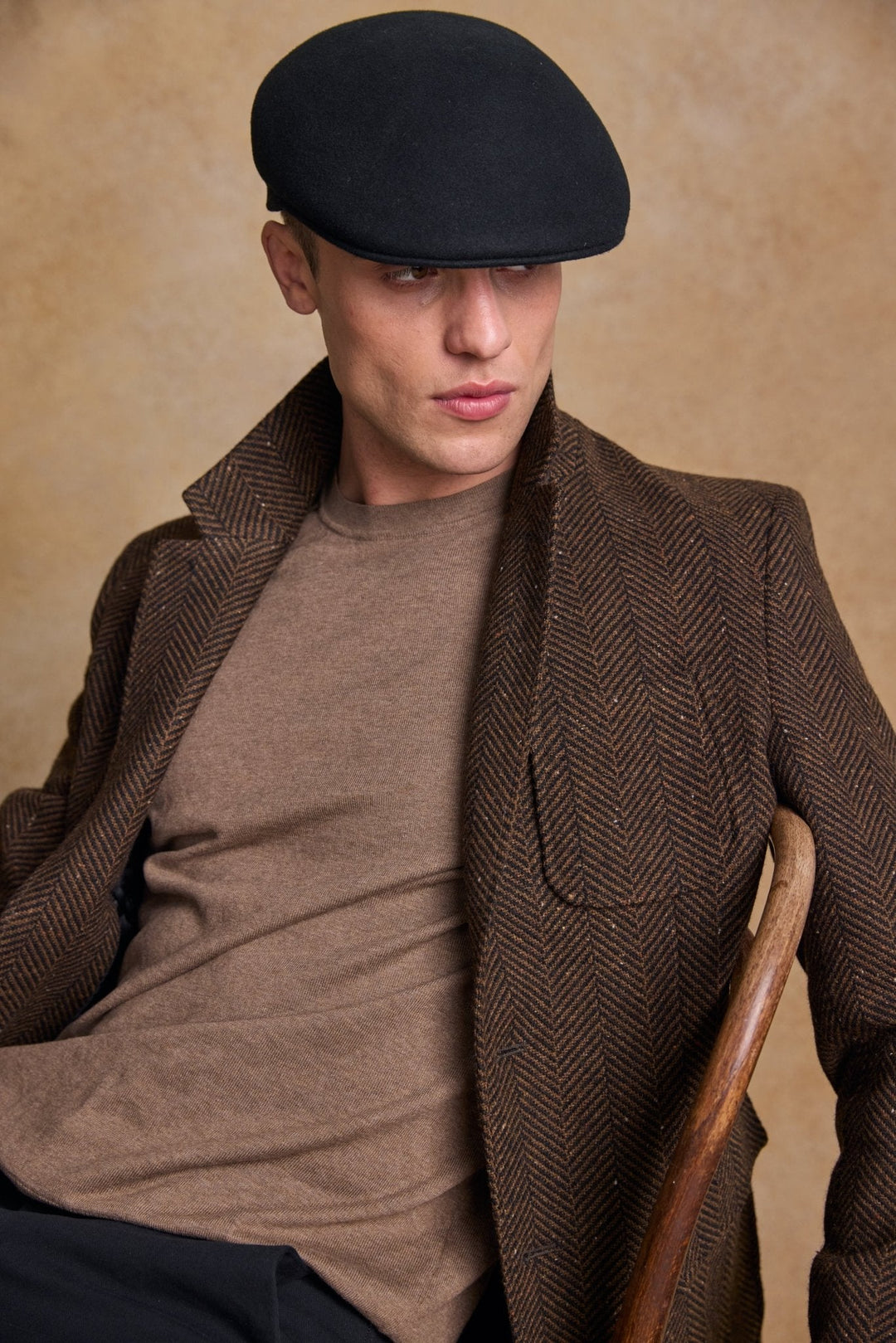 Jack Murphy Ireland - Galway Felt Flat Cap - Black - Hats