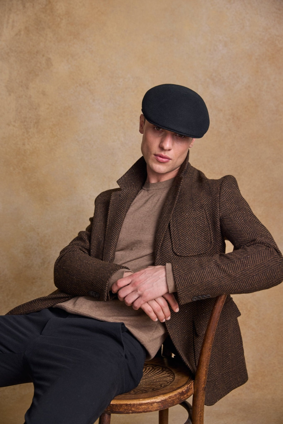Jack Murphy Ireland - Galway Felt Flat Cap - Black - Hats
