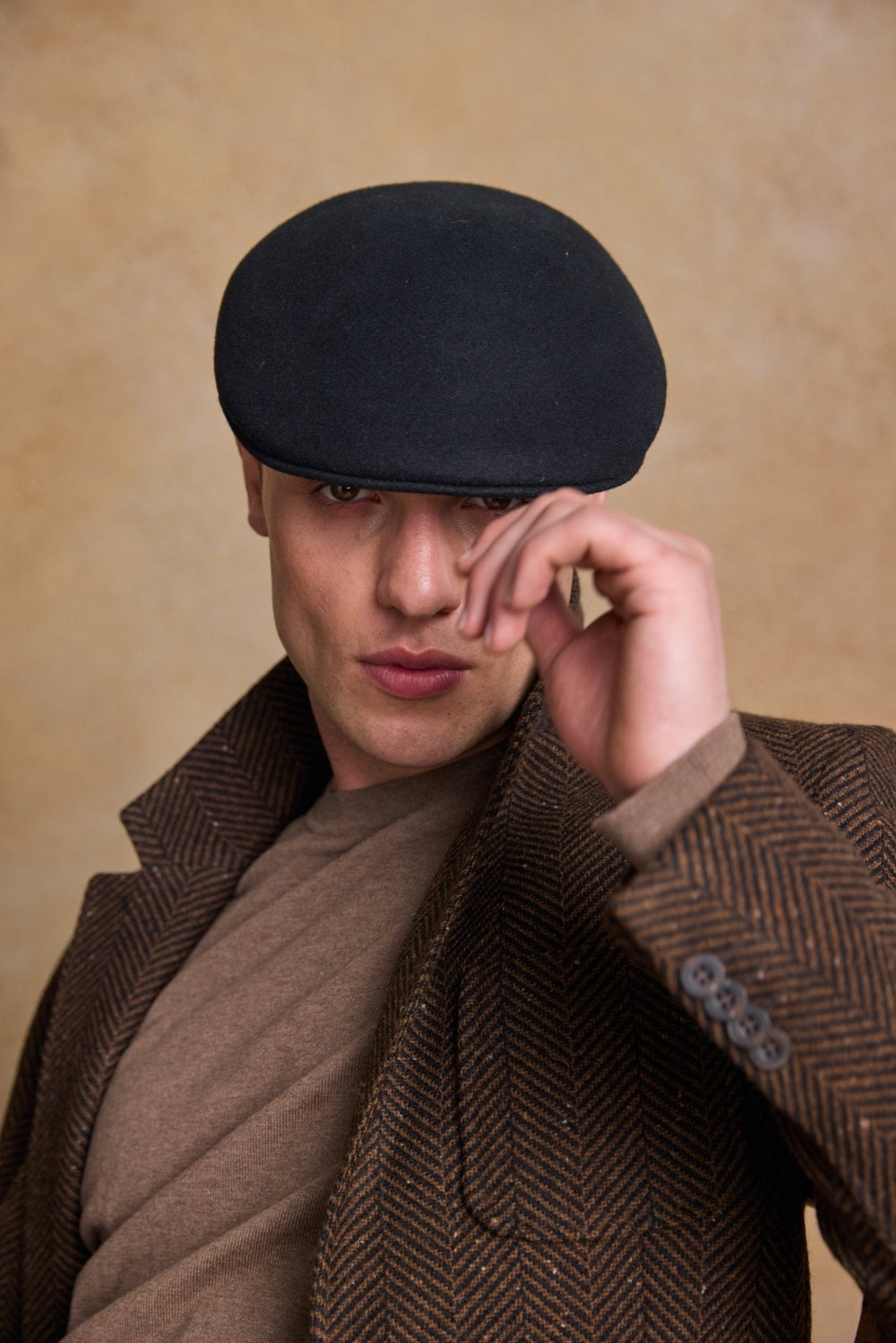 Jack Murphy Ireland - Galway Felt Flat Cap - Black - Hats
