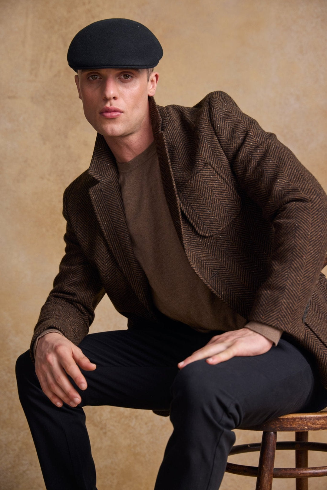 Jack Murphy Ireland - Galway Felt Flat Cap - Black - Hats