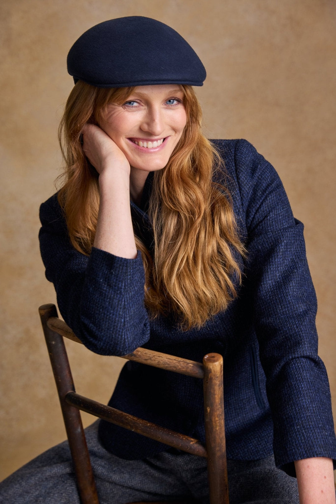 Jack Murphy Ireland - Galway Felt Flat Cap - True Navy - Hats