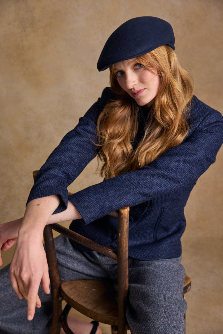 Jack Murphy Ireland - Galway Felt Flat Cap - True Navy - Hats