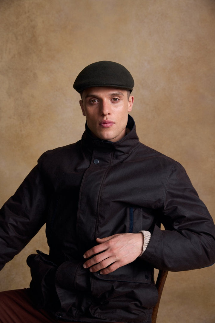 Jack Murphy Ireland - Galway Felt Flat Cap - Olive - Hats