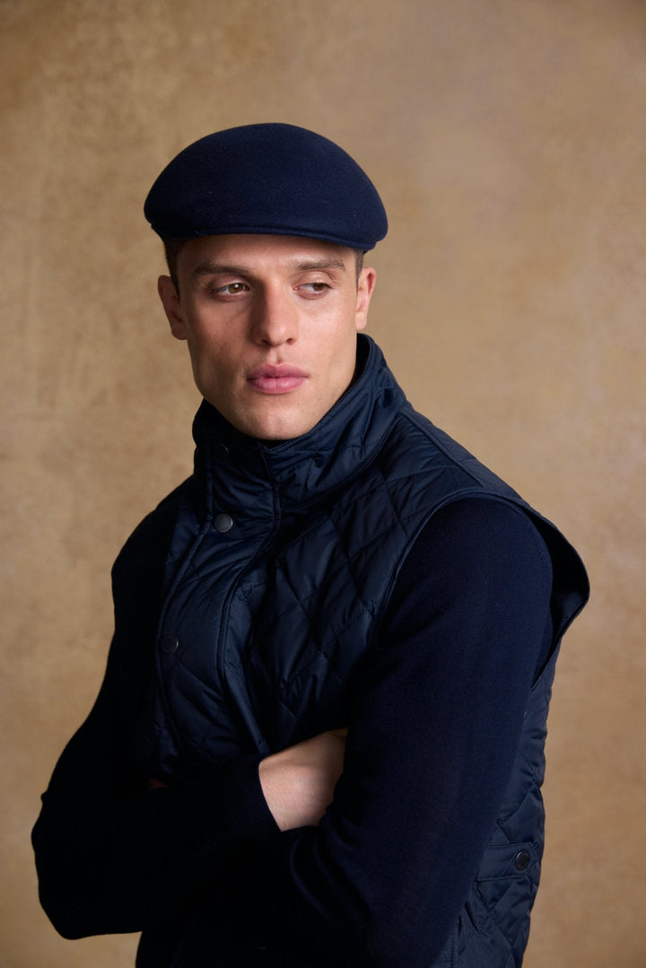 Jack Murphy Ireland - Galway Felt Flat Cap - Navy - Hats