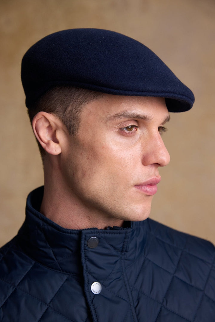 Jack Murphy Ireland - Galway Felt Flat Cap - Navy - Hats
