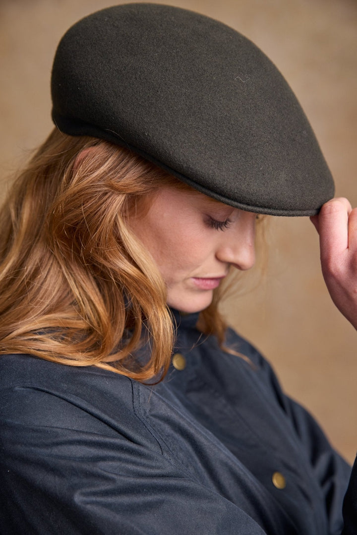 Jack Murphy Ireland - Galway Felt Flat Cap - Olive - Hats