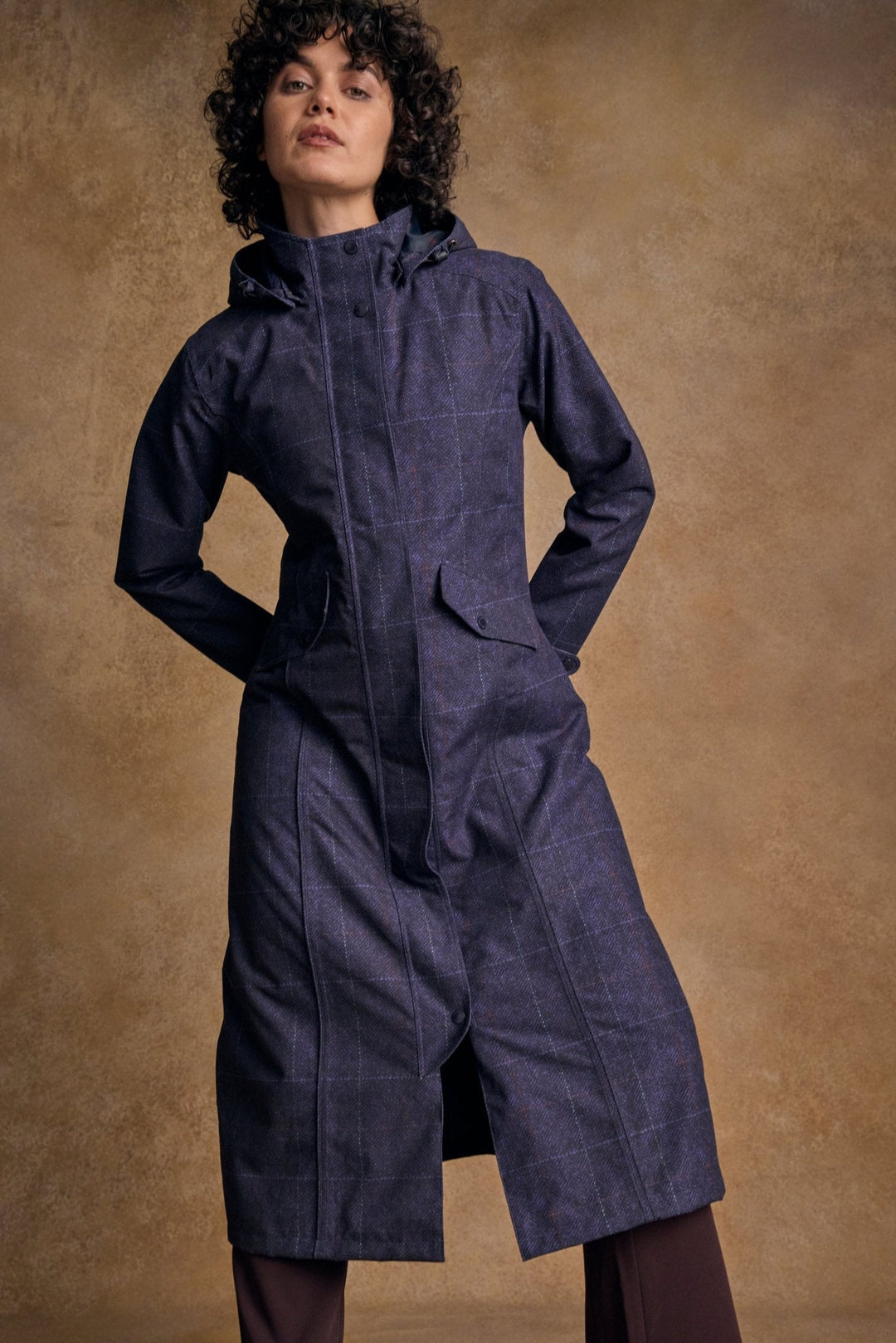 Jack Murphy Ireland - Hannah Waterproof Coat - Navy Windowpane - Waterproof
