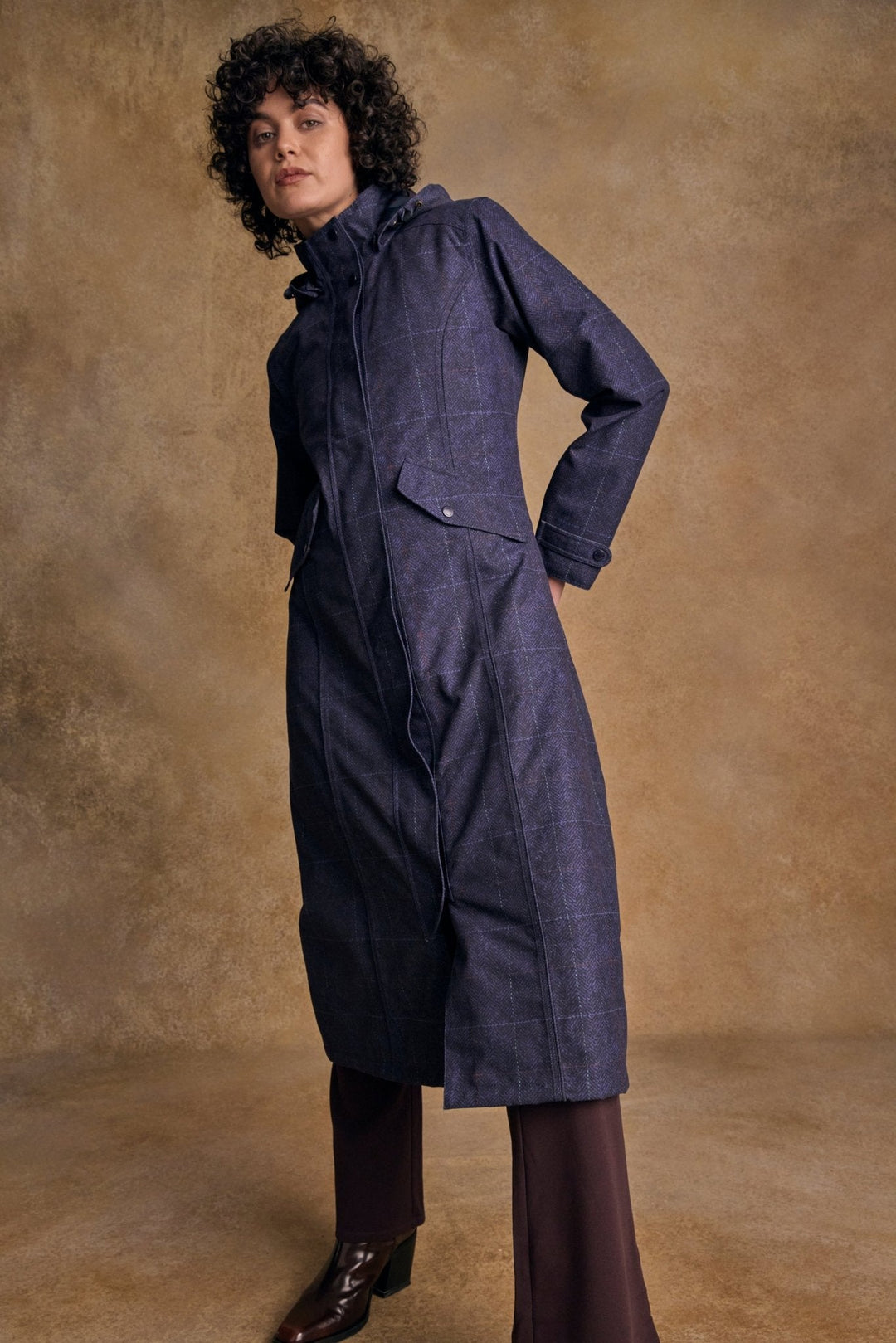 Jack Murphy Ireland - Hannah Waterproof Coat - Navy Windowpane - Waterproof