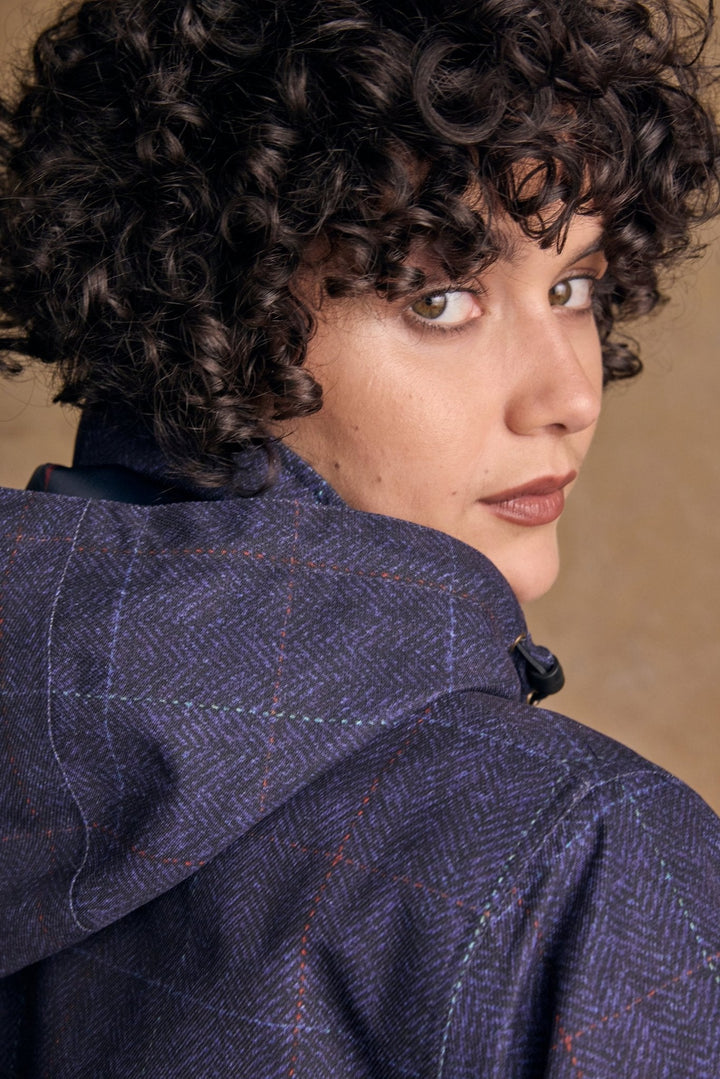 Jack Murphy Ireland - Hannah Waterproof Coat - Navy Windowpane - Waterproof