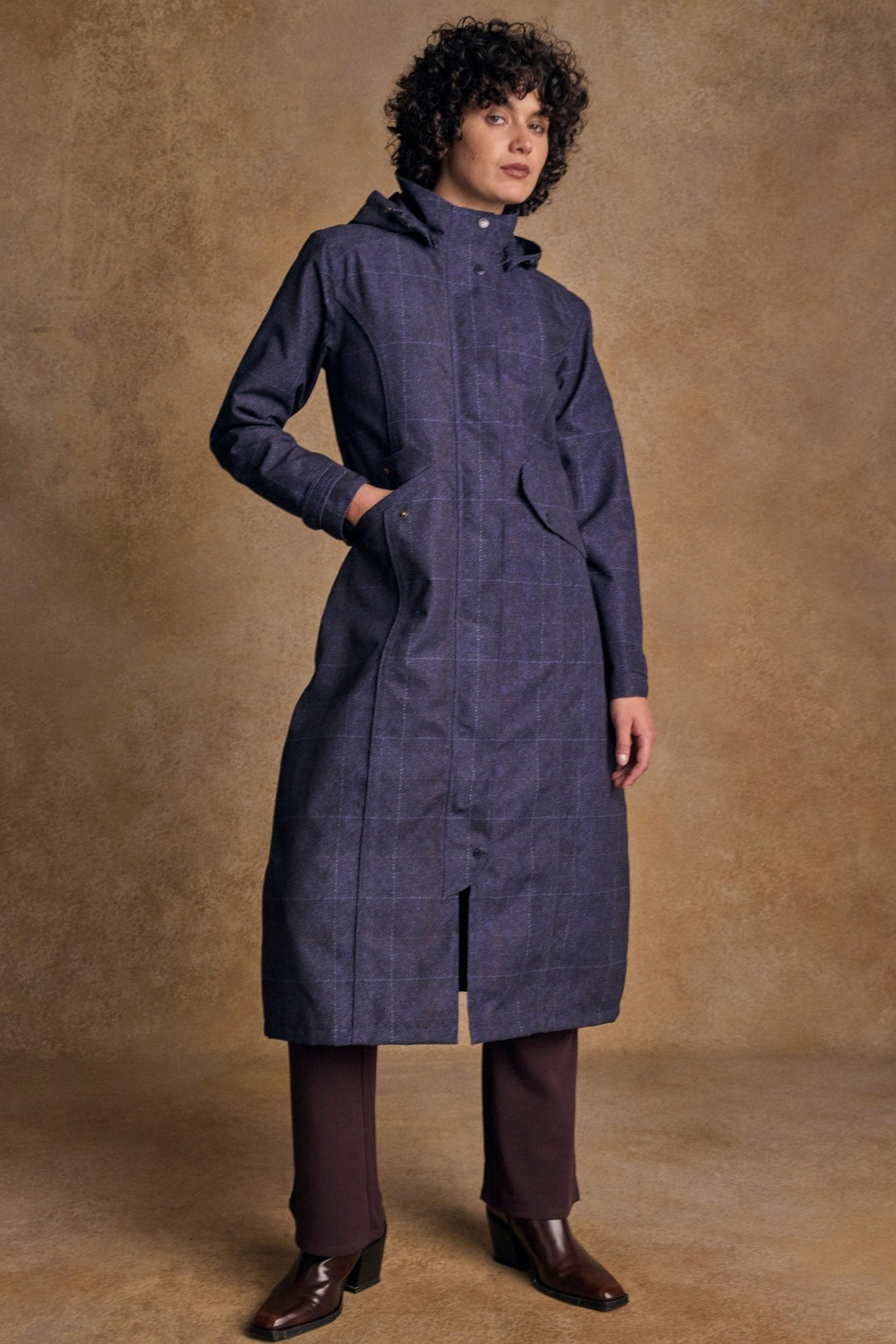 Jack Murphy Ireland - Hannah Waterproof Coat - Navy Windowpane - Waterproof