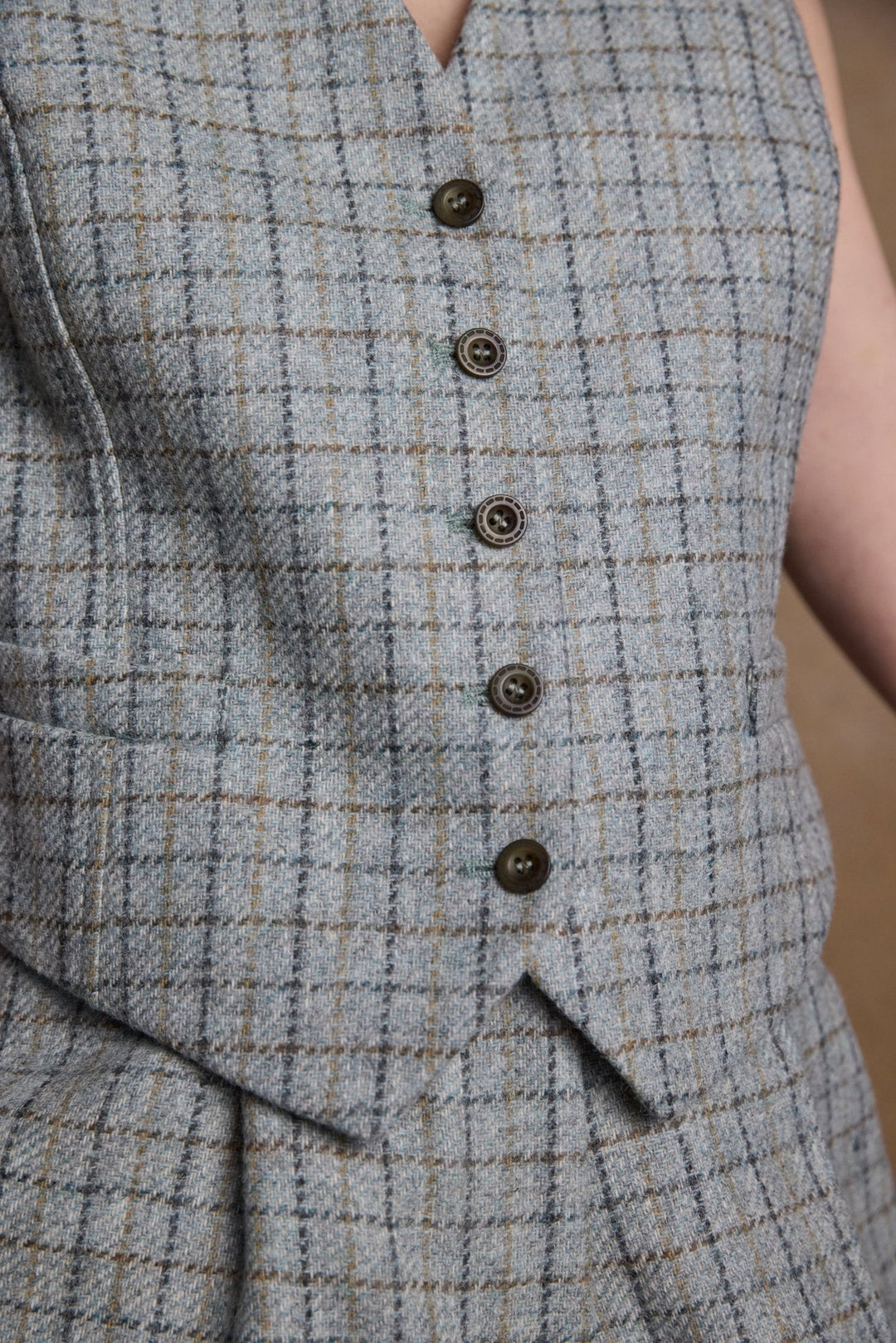 Jack Murphy Ireland - Heidi Tweed Waistcoat - Jade Check - Tweed