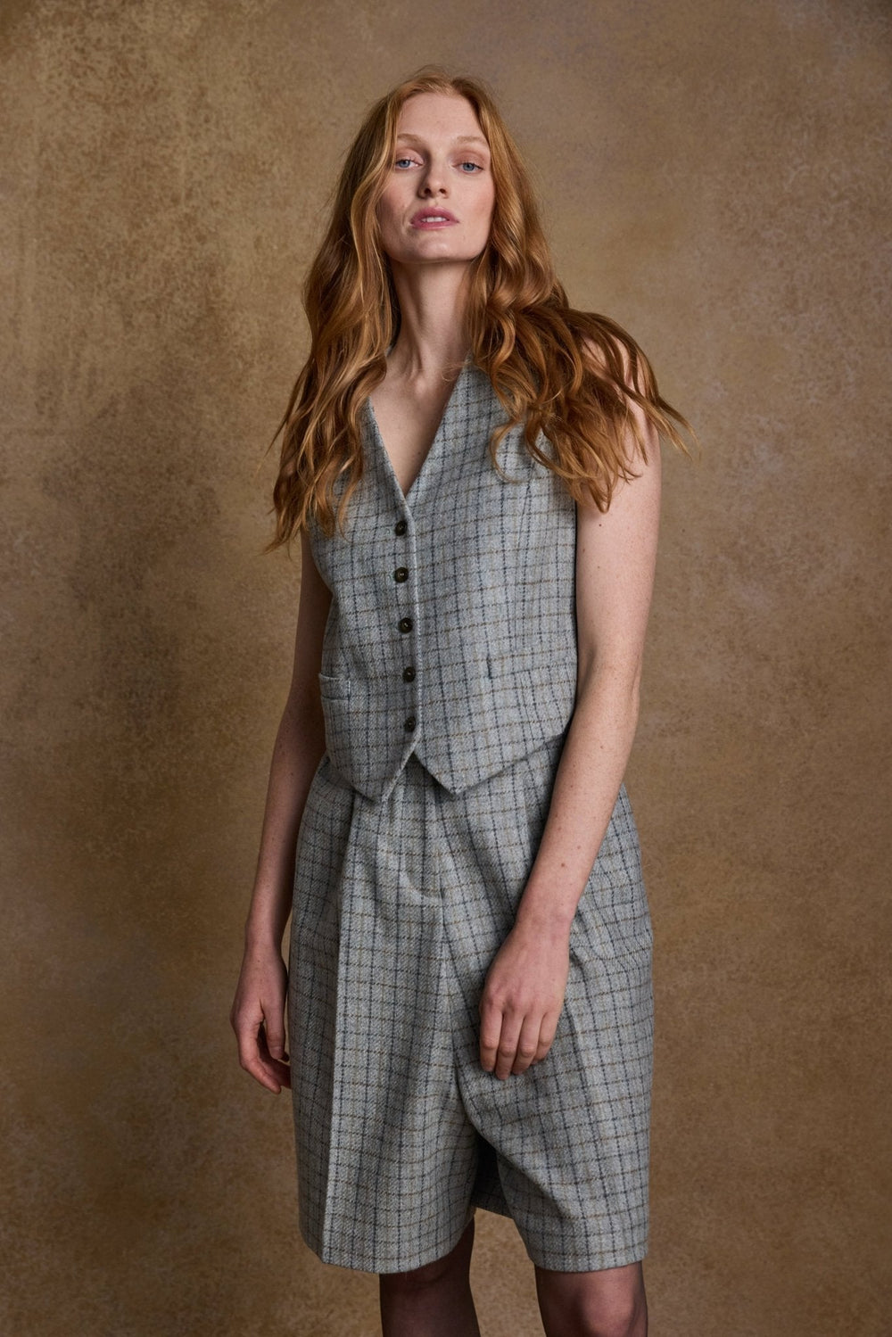 Jack Murphy Ireland - Heidi Tweed Waistcoat - Jade Check - Tweed