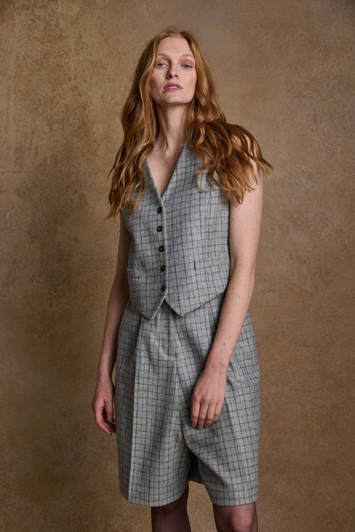 Jack Murphy Ireland - Heidi Tweed Waistcoat - Jade Check - Tweed