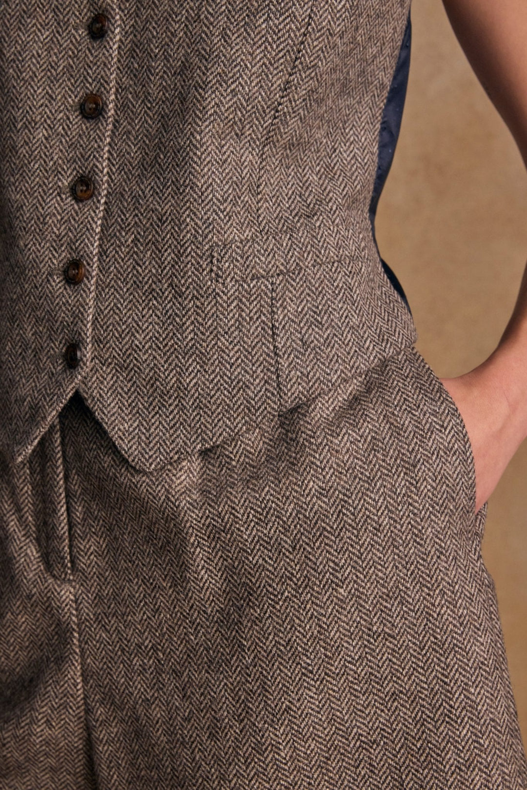 Jack Murphy Ireland - Jess Tweed Shorts - Light Tan Herringbone - Tweed