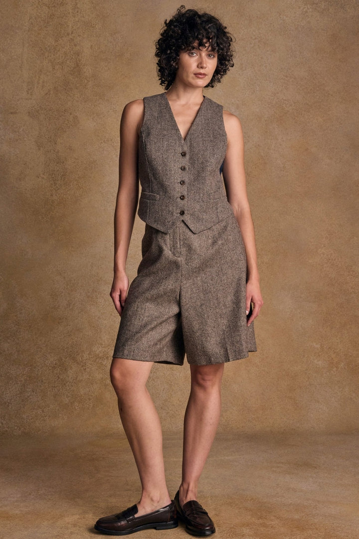 Jack Murphy Ireland - Jess Tweed Shorts - Light Tan Herringbone - Tweed