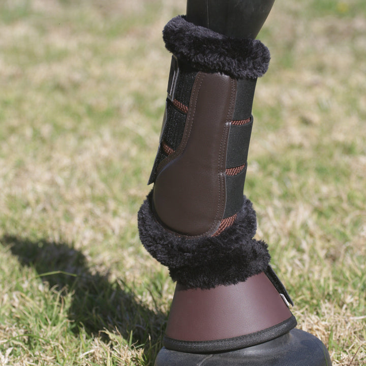 Brown Coolflow Brushing Boots with Fur Trim