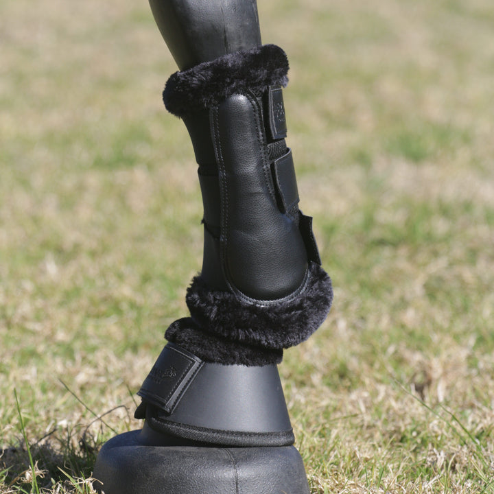 Black Coolflow Brushing Boots with Fur Trim