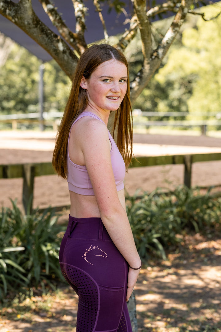 iRide Active Riding Tights - Plum