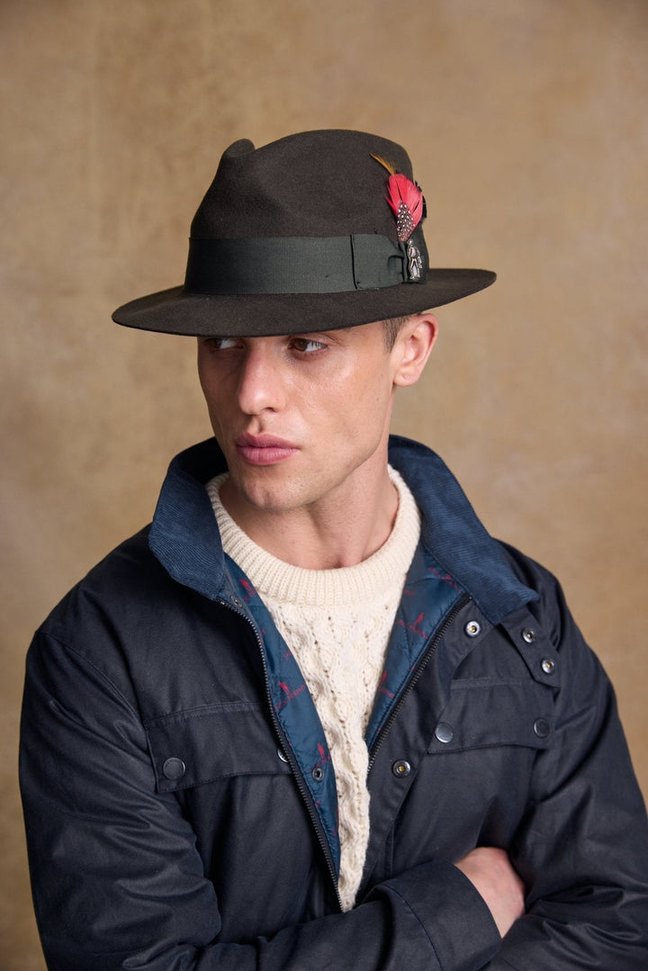 Jack Murphy Ireland - Kildare Felt Trilby Hat - Olive - Hats